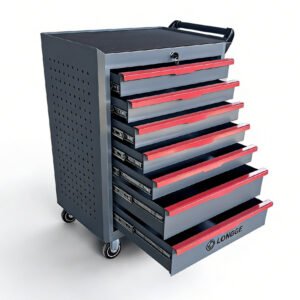 7 Drawers Heavy-Duty Steel Tool Cabinet Cart Custom OEM Garage Storage for Workshop & Repair Use in Stock