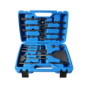 Air Hammer Kit Air Chisel Set with Tapered Puncher, Panel Cutter, Flat Chisel